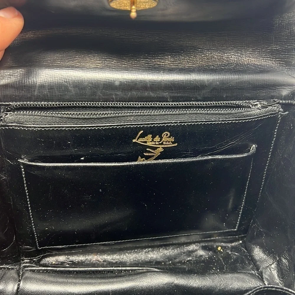 Lucille de Paris Black Crocodile Handbag